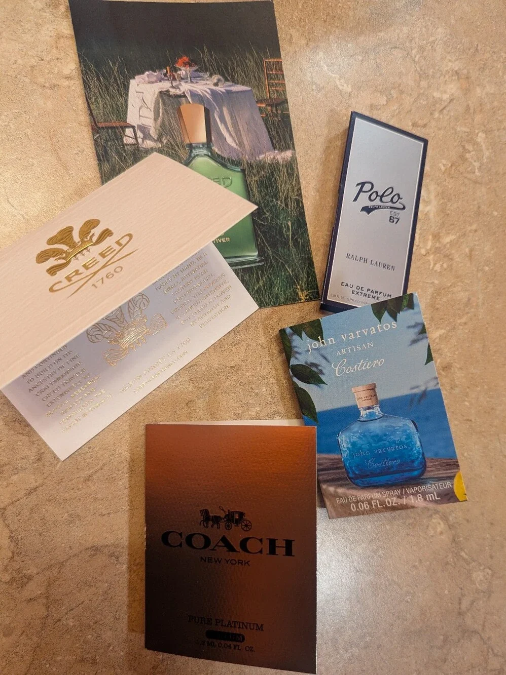 Creed, Ralph Lauren, Coach, John Varvatos. Lot Samples